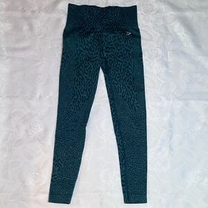 Gymshark Teal Patterned Scrunch Leggings